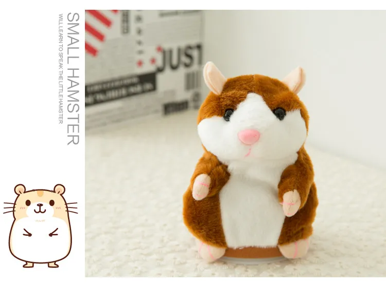 Carino 15 centimetri Anime Talking Hamster Peluche Cartoon Doll Toys Kawaii Speak Talking Sound Record criceto Parlando di regali di Natale bambini Bambini