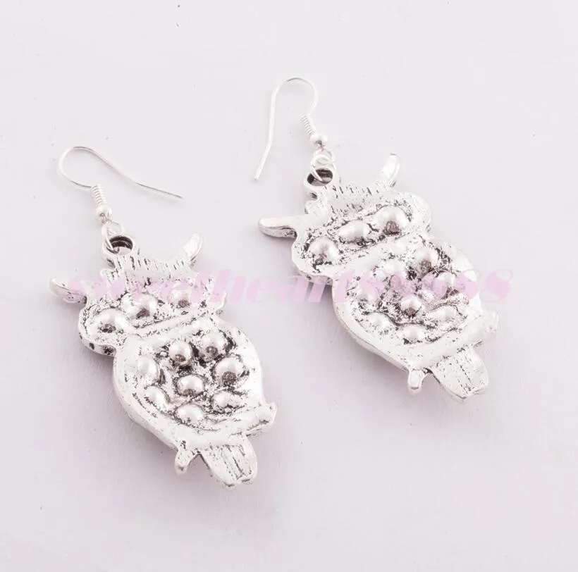 lot Owl Crystal 925 Silver Fish Crochets Boucles d'oreilles Sangles Bijoux de lustre E1598 Vendre des articles3890383