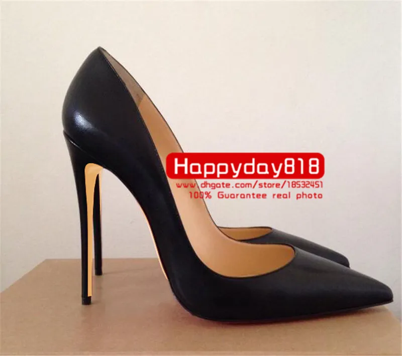 Casual Designer office lady mode vrouwen schoenen Zwart kid lederen punt teen stiletto stripper hoge hakken kegel hak laarzen grote maat 44 12 cm