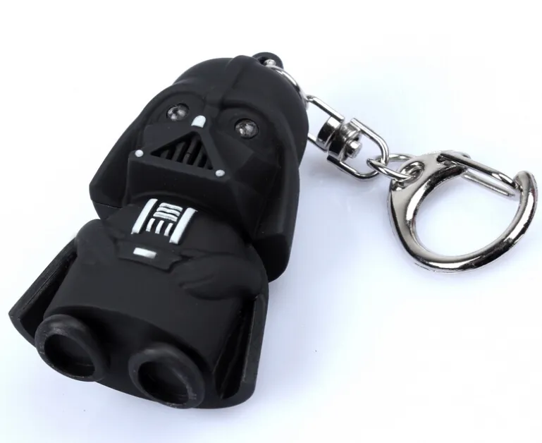 LED Star Wars Darth Vader Keychains With Sound Light Lamp Flashlight