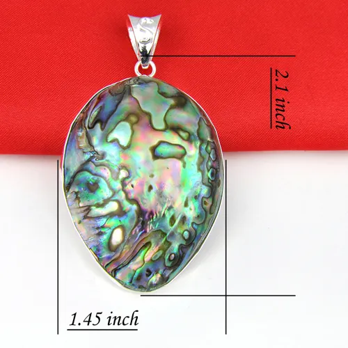 Top-Qualität Luckyshine 5 Stück heißer Verkauf trendiger natürlicher Abalone-Muschel-Edelstein 925 Silber Anhänger amerikanische Hochzeiten Schmuck Mode-Accessoire