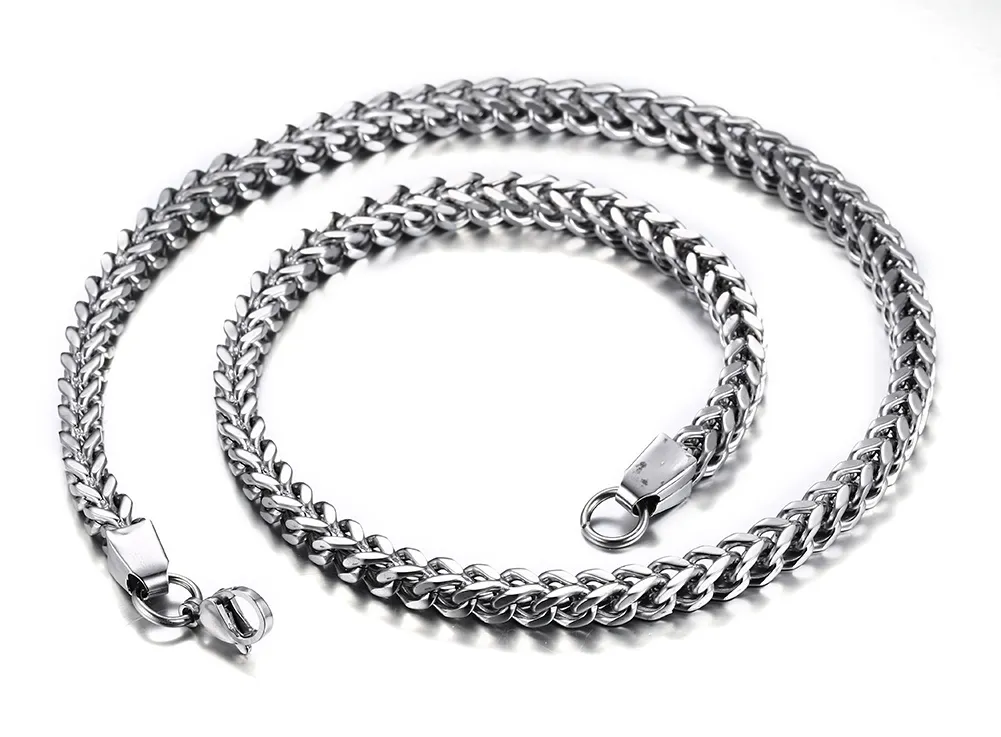 Fantastic Gift For Husband & Dad Healthy pollution-free Stainless steel Silver boxy Link chain Necklace Men's Jewelry 6mm 24''