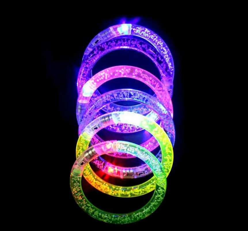 Bracelete multicolorido com LED piscante Acrílico para barra de festa Chiristmas Hot Dance Gift Bracelete com LED