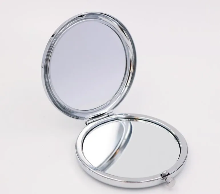 Nouveau miroir de poche argent miroirs compacts vierges idéal pour le bricolage miroir de maquillage cosmétique cadeau de fête de mariage