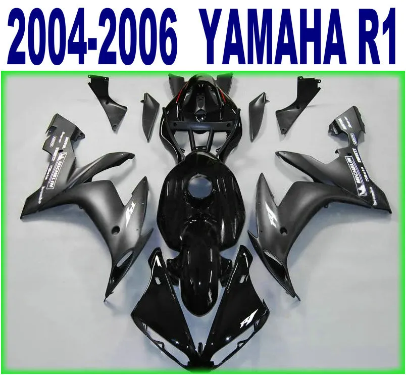 100% formsprutning Lägsta prisfeedningar för Yamaha 2004 2005 2006 YZF R1 Matte Black Motorcyccle Fairing Kit 04-06 YZF-R1 RY35