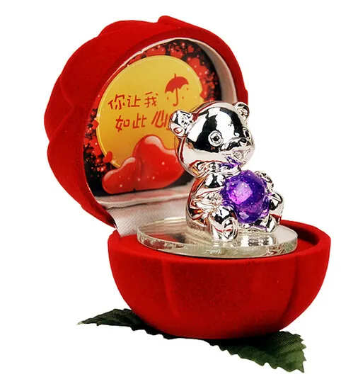 Novelty Red Rose Ring Box For Engagement Wedding Earrings Pendants Jewelry Case