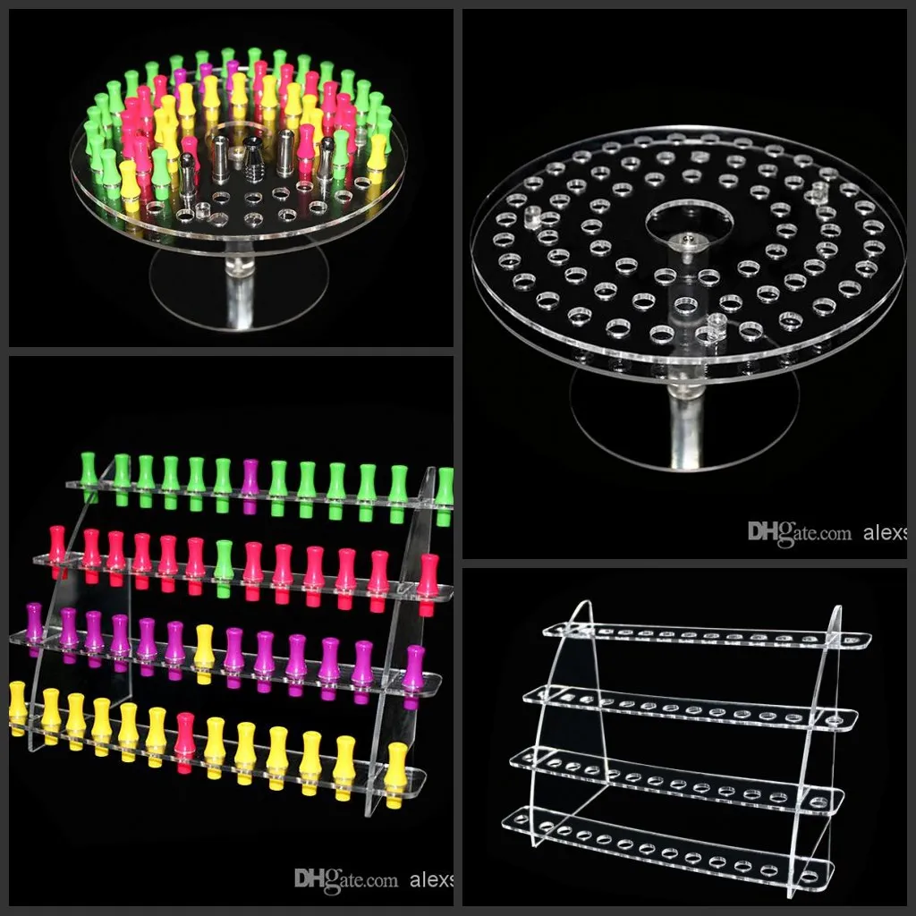 Acryl e sigaret display showcase clear show plank ego houder rack voor ce5 ce6 vivi nova dct bcc 510 drip tip DHL