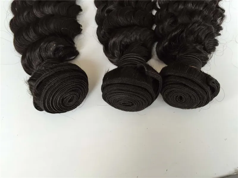 InterloveHair Hair eyftsの深い波の人間の髪の伸びは、自然な色で安い髪の織りをまっすぐにすることができます
