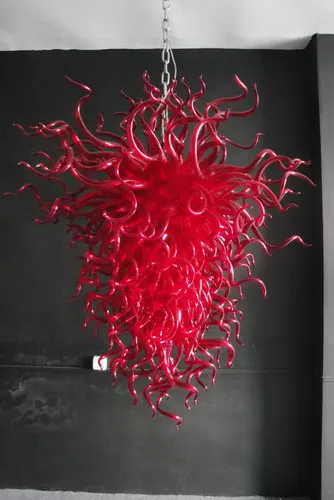 100％の口の吹き付けCE ULボロシリケートムラノガラスデールチキュリーアート赤いガラス吹き照明器具
