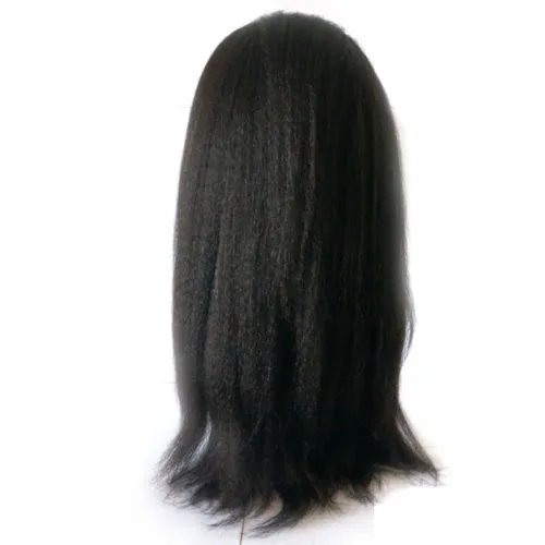 Top italiensk yaki 360 spets frontal wig jungfru mänskligt hår framkänna kinky raka peruker pre plocked svarta kvinnor blekta knutar 14inch diva1