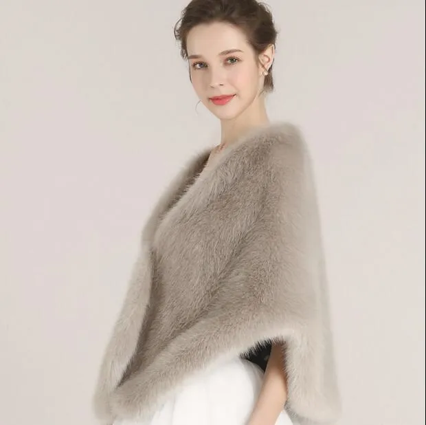 Elegante Bruids Wrap Mantel Jas Jassen Boleros Haalt Regelmatige Faux Fur Stola Capes Voor Wedding Party Gratis Verzending LD1053