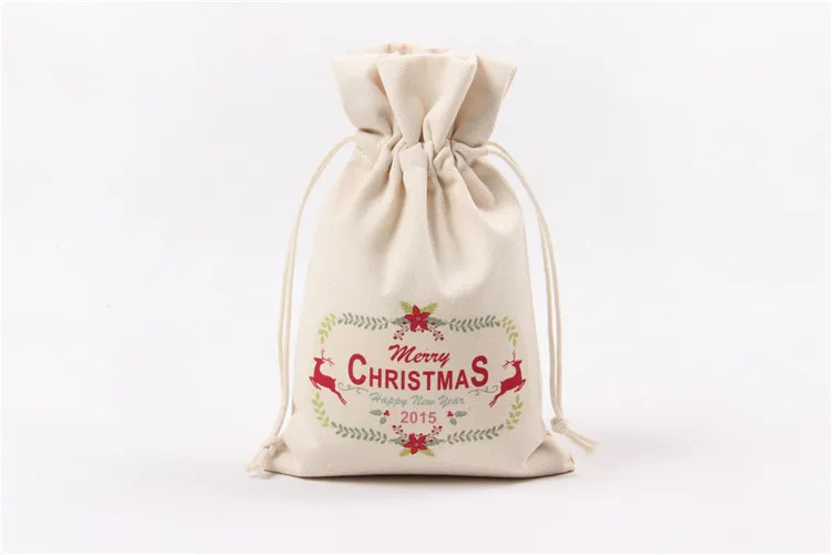2017クリスマスギフトバッグキャンバスクリスマスクリスマスラージキャンバスサンタサック9パターン有機重キャンバスドローストリングバッグ