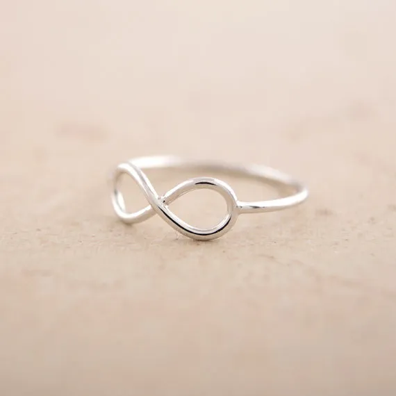 10st mode oändliga ringar vänskap oändlighet ring söt enkel geometrisk 8 åtta ringar för vänner älskare