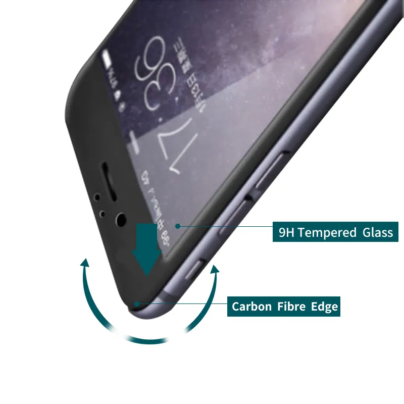 Verre trempé à couverture complète en Fiber de carbone 3D pour Samsung Galaxy J2 J5 J7 Prime C5 C7 C9 A3 A5 A7 protecteur d'écran