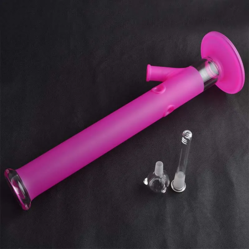 Pink bong factory price hot triple glass waterpipes hookahs 45cm height 