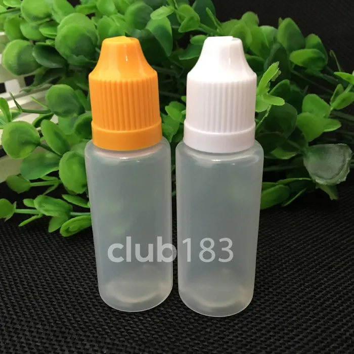 Hochwertige LDPE E Flüssigkeit Flasche mit Kindersicherung Cap und lange dünne Spitze 20ml auf Lager leeren Plastiktropfflasche