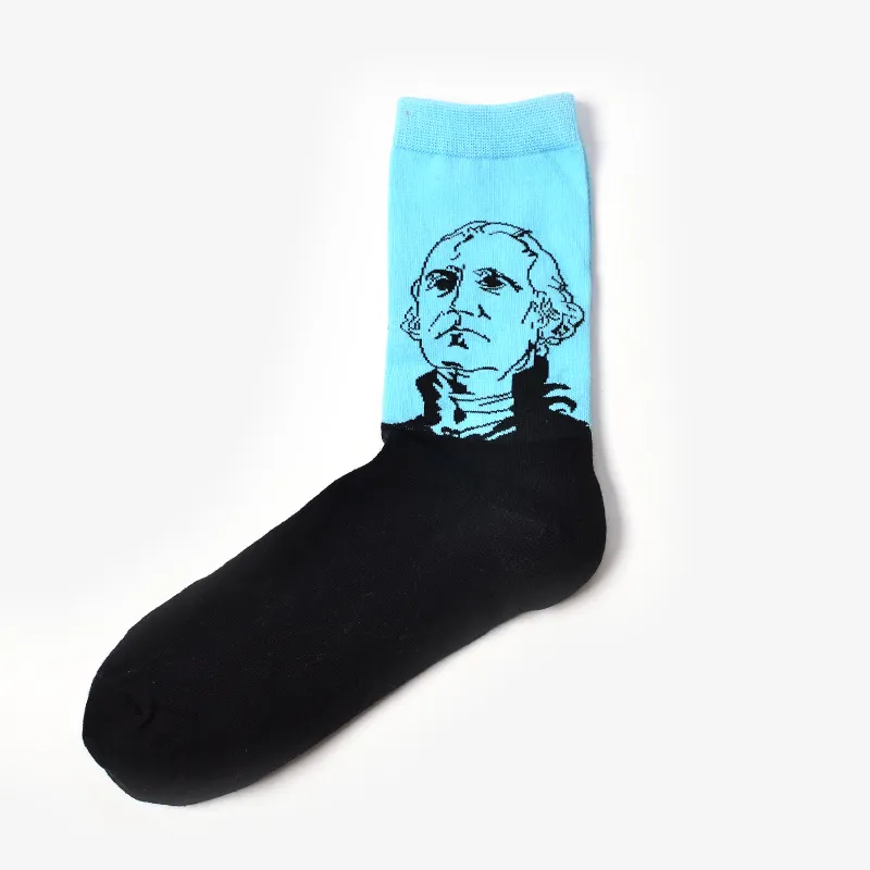 NIEUW ORIGINELE CREATIEVE Design Women Men Cotton Art Socks Van Gogh Oil Painting Socks Famous People Portrait Socks44633399