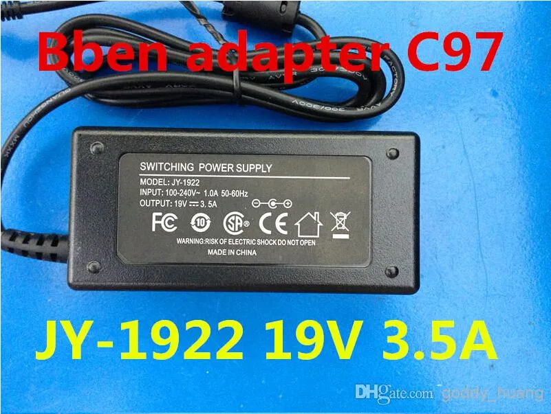 3.5 * 1.35mm Adapter JY19220 JY-19220 19V 2.2A eller 3.5A BBEN C97 N2600 S10 S16 T10 A8 Tablet Laddare AC DC JY-1922 Switching Strömförsörjning