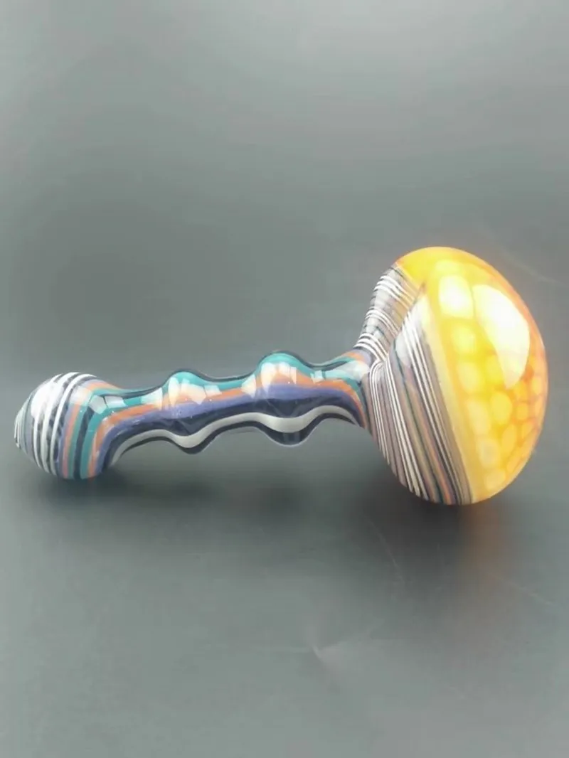 High Quality Glass Smoking Pipes hand made pipe glass Spoon Bong for tobacco colorful Bubbler factory price 