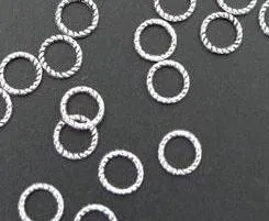 In Stock MIC Item Tibet Silver Twisted Closed Jump Rings 8mm For Jewelry Making Findings