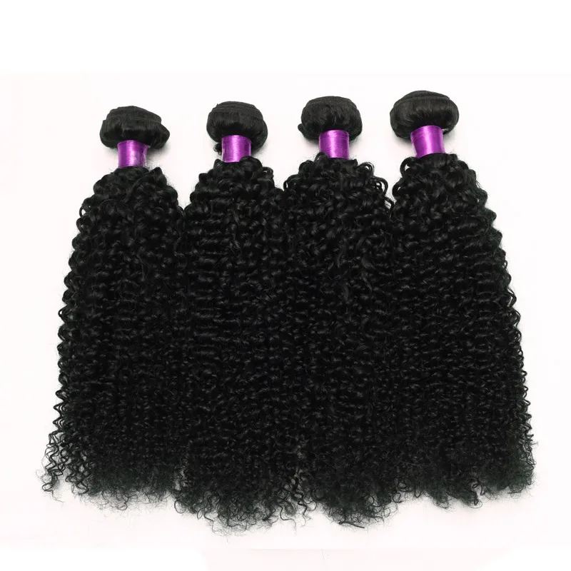 Capelli ricci crespi brasiliani tesse colore nero naturale 6A Tessuto capelli umani vergini ricci brasiliani Estensione capelli umani ricci vergini1694637