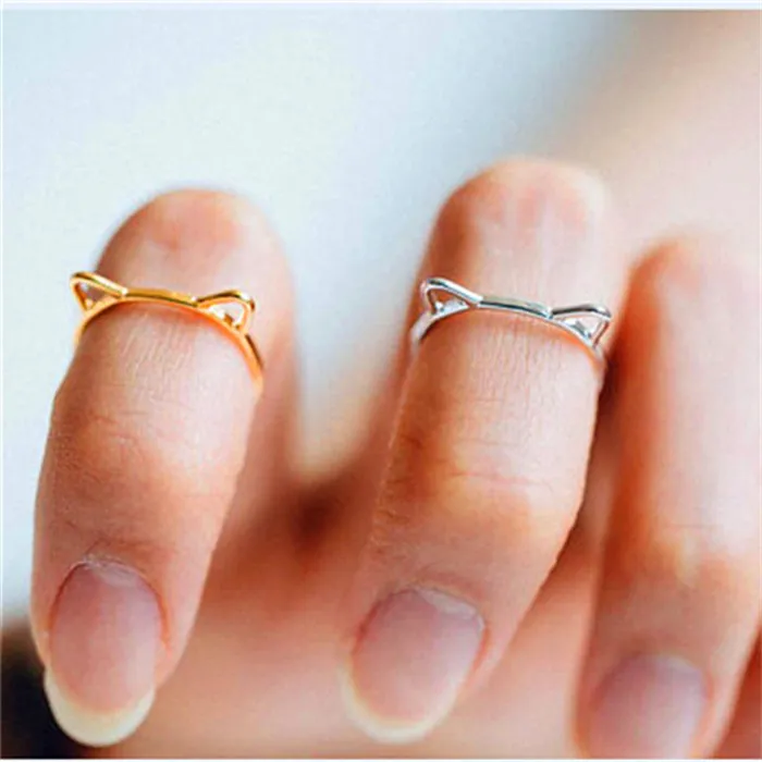 Fashion Cluster silver plated Rings for women Exquisite Rings Cat Ear Shape Design 2016 New Arrival for Sale20