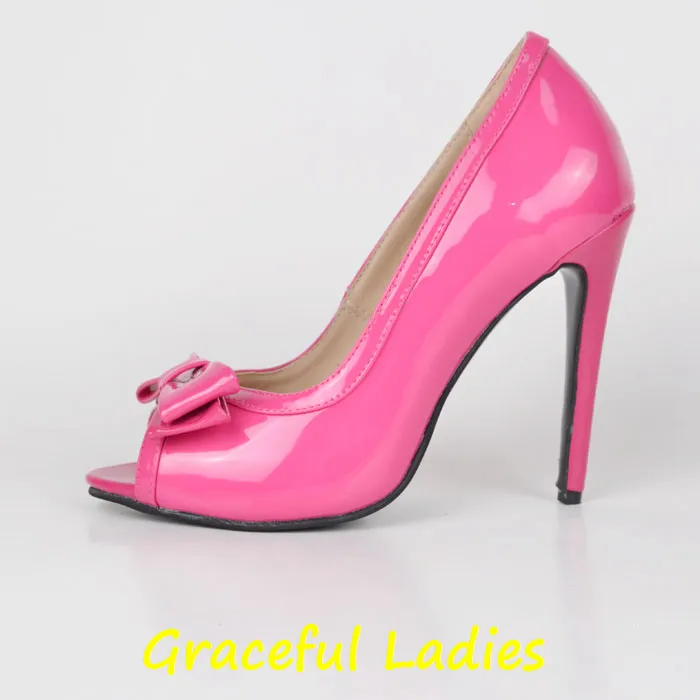 Scarpe eleganti a punta aperta rosa Scarpe con tacco a spillo Bowtie Décolleté con tacco alto 2015 Designer Donna Tacco moda Slip-on Scarpe estive Donna Tacchi con frange