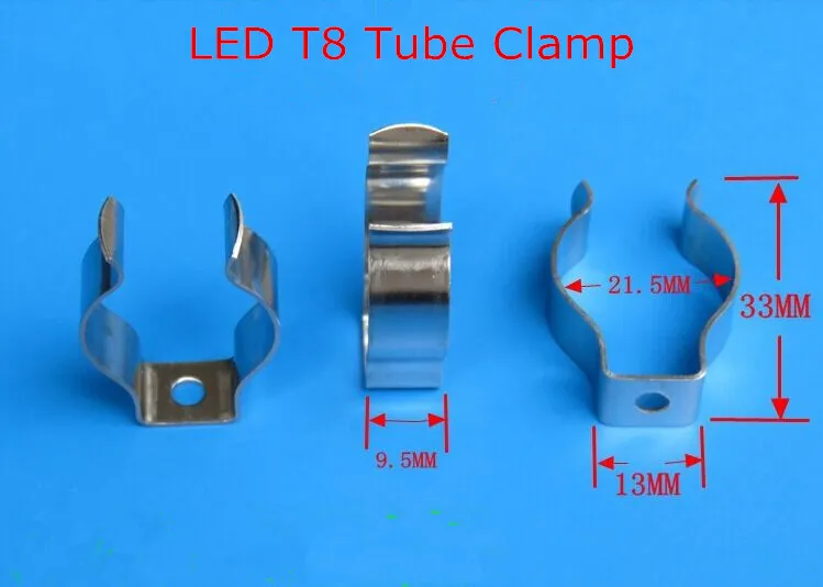 T5T8T4 Tubo de tubo de tubo de tubo de tubo de lâmpada Suporte de suporte de clipe de clipe de fixação de clipe de mola de metal com clipe de clipe de metal dhl 2602744