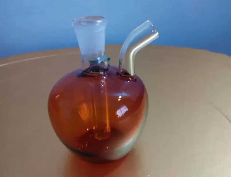 Gratis frakt grossister Nya små färgade glas Apple Hookah / Glass Bong -tillbehör kruka, gå på plankan, halm