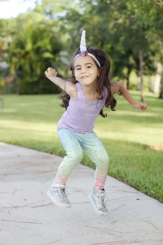 Детская одежда русалка стиль девочка леггинсы с принтом градиент цвета повседневные длинные брюки брюки эластичные тонкие фитнес-леггинсы на 2-6 лет