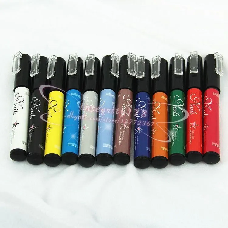 2015 nowy !!! Nail Art Pen Malarstwo Design Narzędzie 12 kolorów Opcjonalny żel rysunek Made Easy DIY Nail Tool Zestaw Nail Art Dotting Tools.