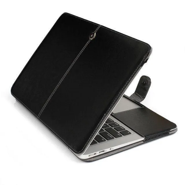 Business Leather Smart Holster Protective Sleeve Bag Case Cover för ny MacBook Air Pro Retina 11.6 12 13.3 15.4 tum Laptop Protector Bag