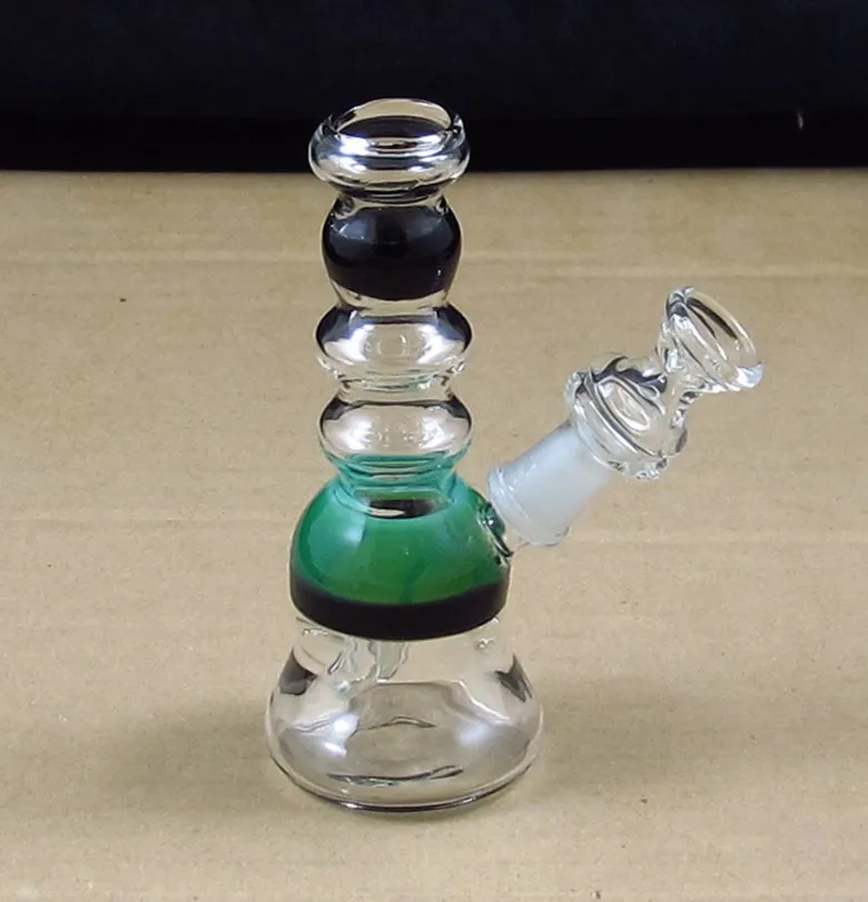 två funktioner 4 tums mini glas dab oljeriggar bubbler bong vattenrör 10mm WYK-003MINI bärbar lätt att bära med