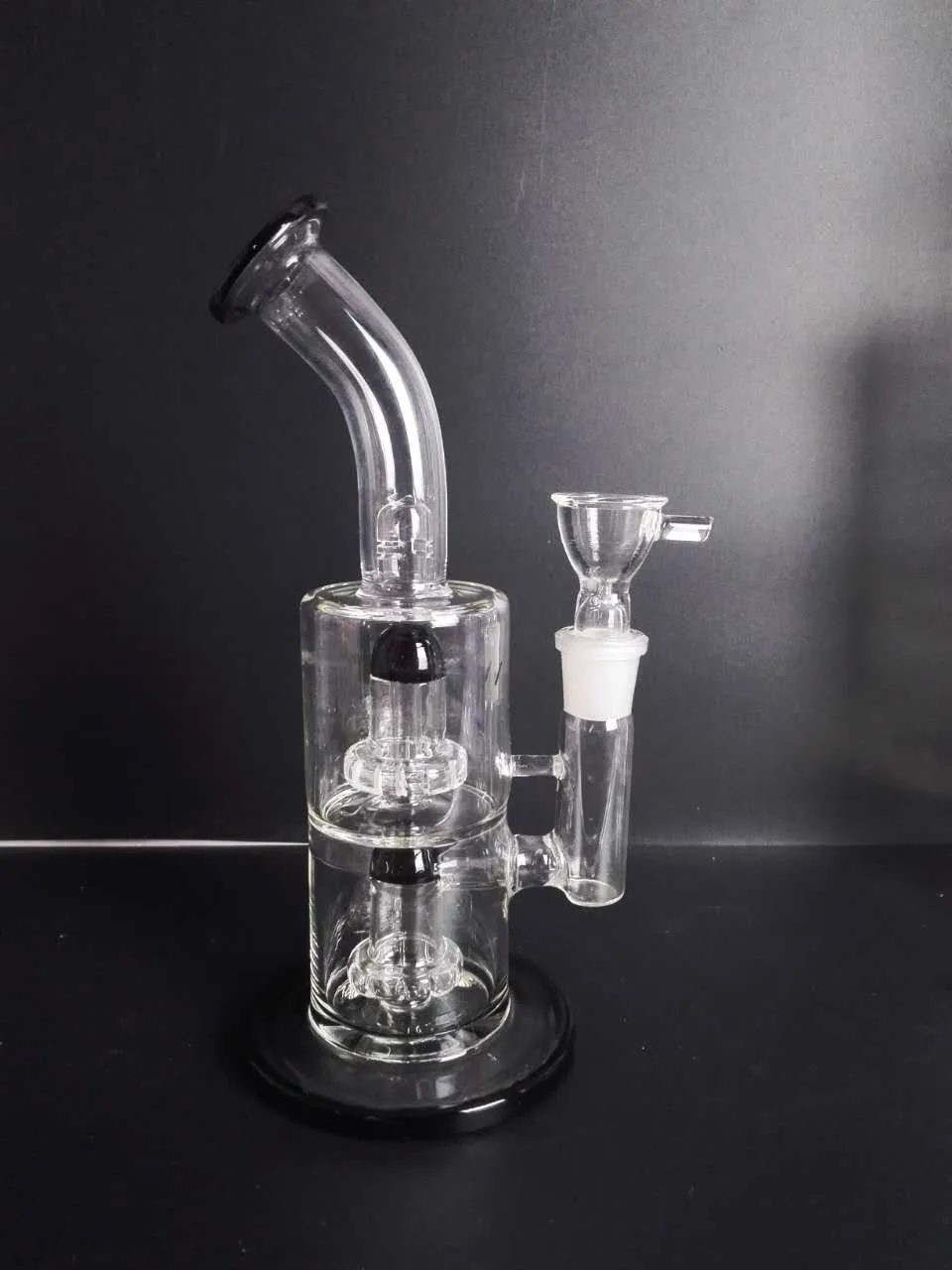 D: 6CM, H: 26cm Nouvelles conduites d'eau en verre fumer bong vente chaude percolateur bong avec arbre à bras en verre