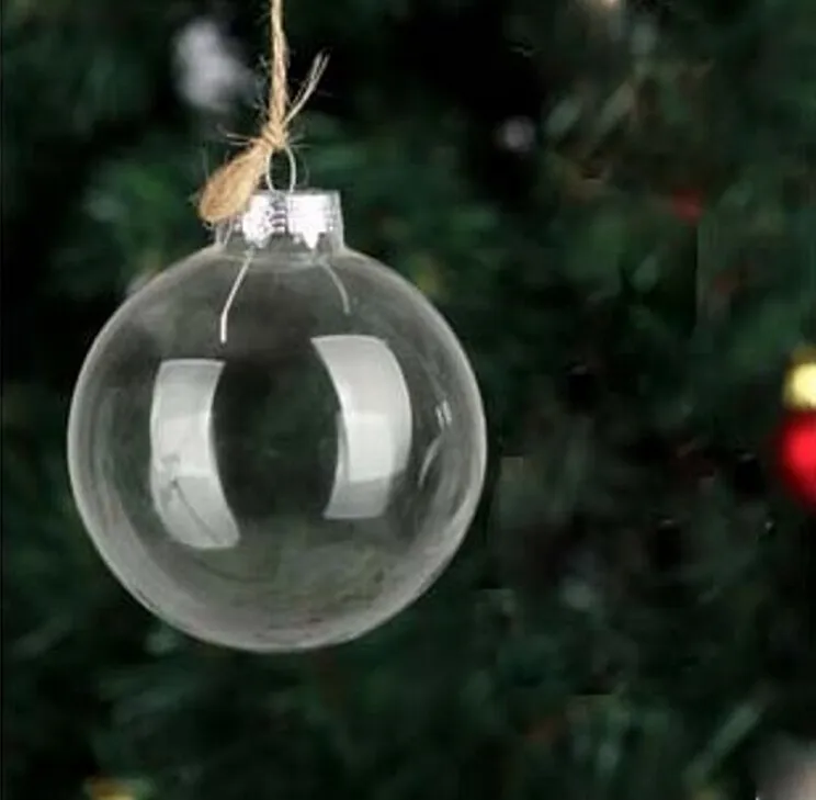 Adornos de boda Adornos navideños Bolas de cristal navideñas Decoración Bolas navideñas de 80 mm Bolas de boda de vidrio transparente Adornos navideños de 3 