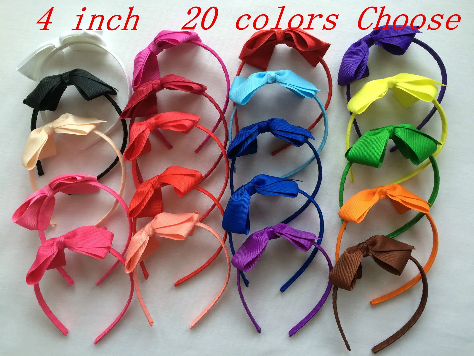 10% OFF 2015 cheap sale!4 INCH,20 colors,baby girl grosgrain Ribbon Boutique bow alice band hairband children Hair accessories 24pcs/lot