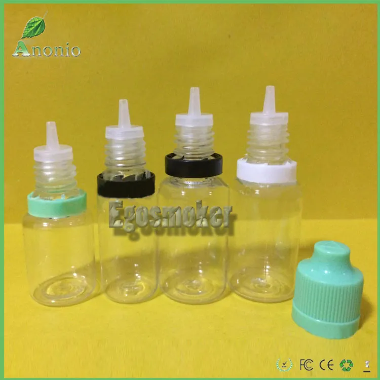 5ml 10ml 15ml 20ml 30ml 50ml Flacone contagocce in plastica a prova di bambino Flacone con tappo a prova di manomissione Flacone trasparente E liquido sigaretta elettronica Em293w