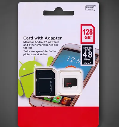 128GB Memroy Card UHS-I com Adaptador Classe 10 TF para telefones Android Outros comprimidos de smartphones