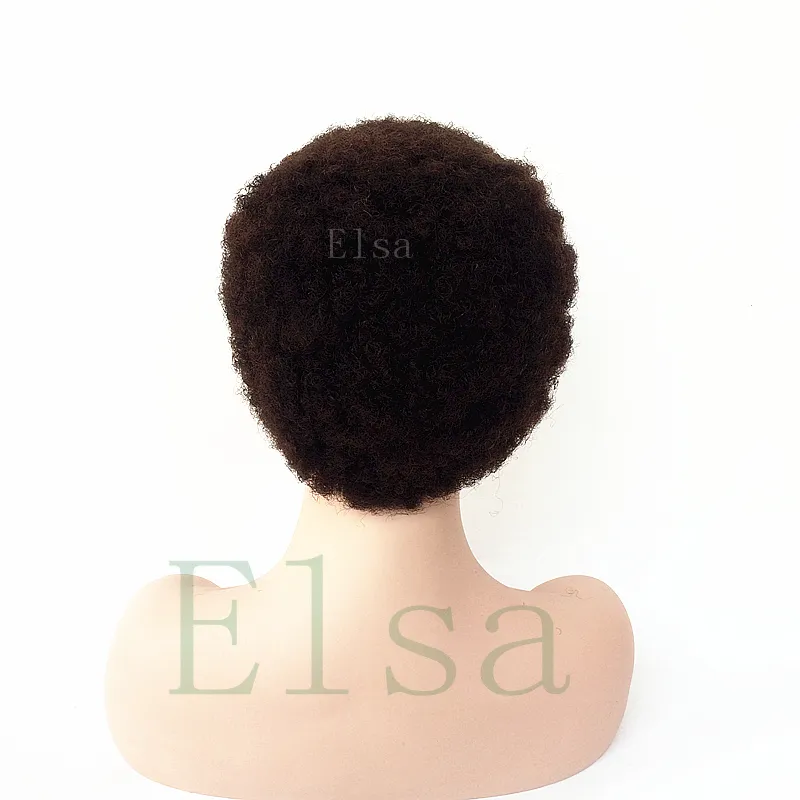 Human hair afro curl wig Short pixie cut machine made wigs with Baby hair curly short human hair wig for black women8320020