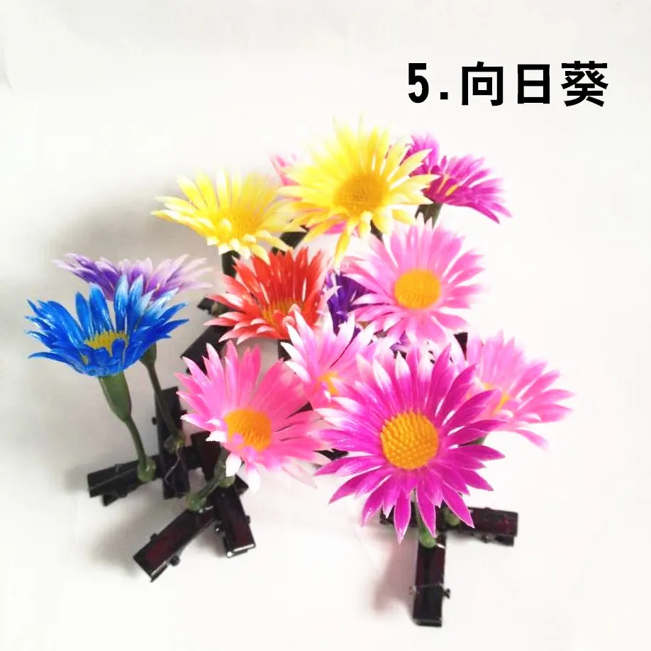 Atacado-50 pçs / lote 2015 Hot Designs Hairpin engraçado brotos de feijão de flores Cabeça longa cabelo sprouting feminino fábrica atacado
