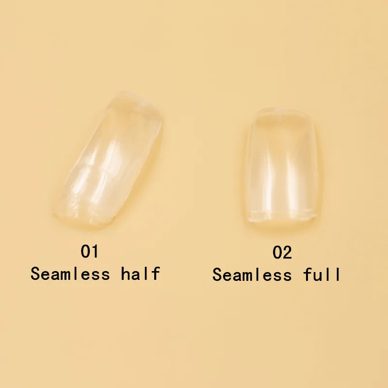 Fake Nails Half Nail Art False Acrylic Fake Nail Tips 2 bags /bag Seamless Clear Full&Half Cover Nail G4