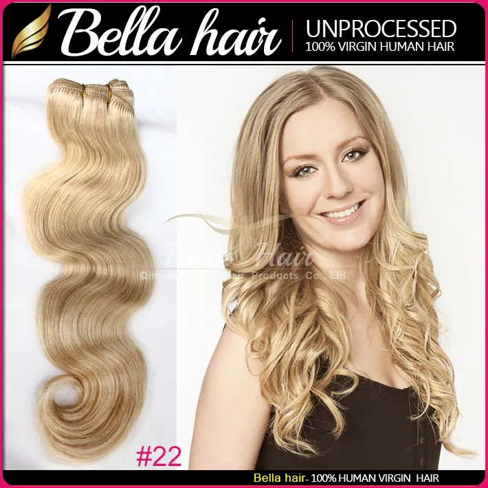 Brazylijski Human 14-24 cal 2 sztuk / partia Indian Malezyjski Peruwiański Weft Weave Ciała Fala Wave Extension 100g / P Darmowa Wysyłka Bella Hair