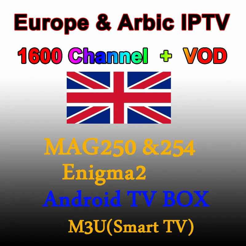 1600 + Canales IPTV 12 Meses De Suscripción Para América Del Norte / Árabe  / África / Europa / Italia Reino Unido IPTV Para Mag Box Andriod TV Box  Smart TV Box De 26,62 €