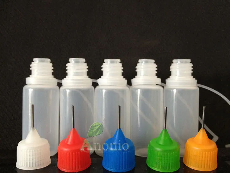 Hurtownie- 200 sztuk 5 ml Plastikowa butelka igła PE Plastikowe butelki kroplomierze z metalowymi końcówkami CAP E Butelki igły płynowe Puste butelki