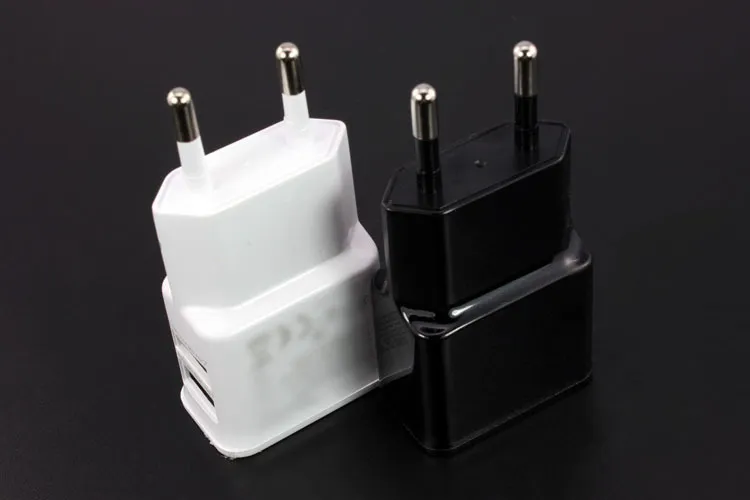 Cargador de pared de CA USB de dos puertos 5V 2A Adaptador de corriente de enchufe de la UE para teléfono inteligente universal con Android fabricado en China