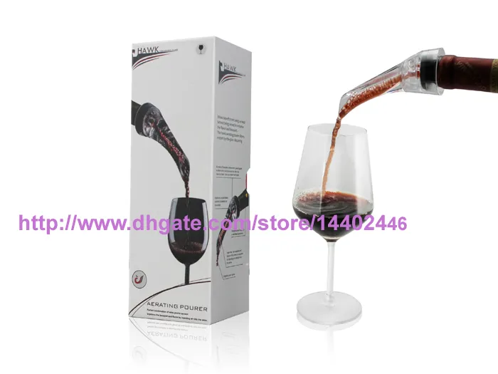 와인 Aerating Aerator Pourer Aerating 와인 Dropper 레드 와인 에센셜 바 병 여행 빠른 공기 화이트 선물 상자