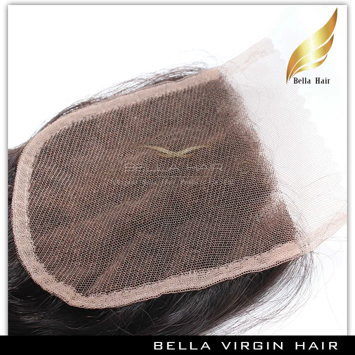 Bella Hair 8A Pacotes de Cabelo com Fechamento Extensões Brasileiras Trama Top Renda Preta Onda Solta Full Head2119231