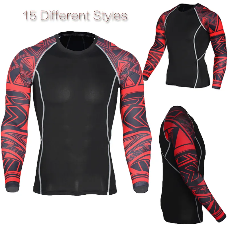 7 Yards Men Fitness T-shirt Skull Printing Breathable Training Compression Clothing Gym Polyester Elastic Tights Fashion Europe Spend Arm