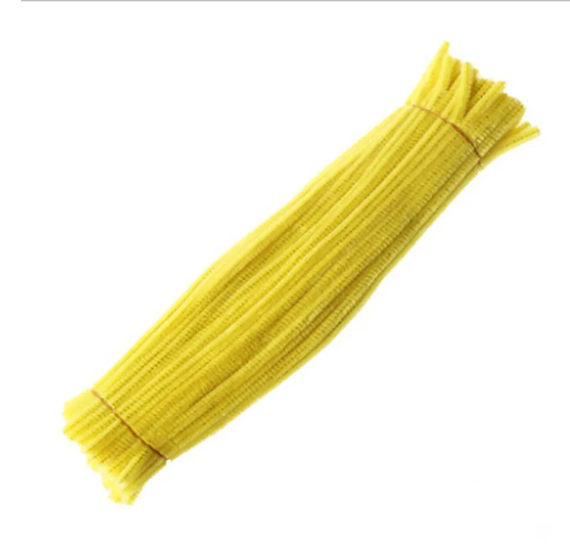 500unit Yellow Chenille Craft Stems Creative Arts Chenille Stem Pipe Cleaners 12" 30cm For Children handmade creative materials