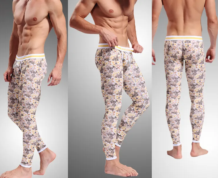 Mężczyźni Under Thermal Bielizna Long Johns Thermo Ubranie ciepłe spodnie Mens Bawełna piżama bohemia Bodysuit Keep Zentai Leggin265c